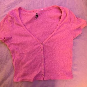 pink Button Up